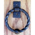 Agave Ironworks Agave Ironworks KN007-PU012-01 Twisted Ring Knocker And Door Pull Flat Black KN007/PU012-01